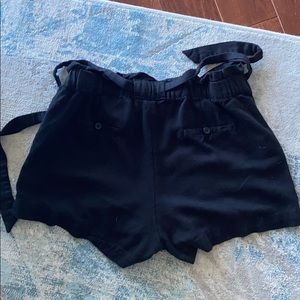 Dynamite High-waisted black tie up shorts